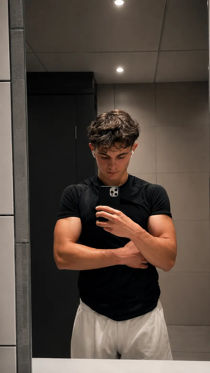 Vladimir Tchoupakhin en tenue d'entraînement dans les vestiaires de la salle